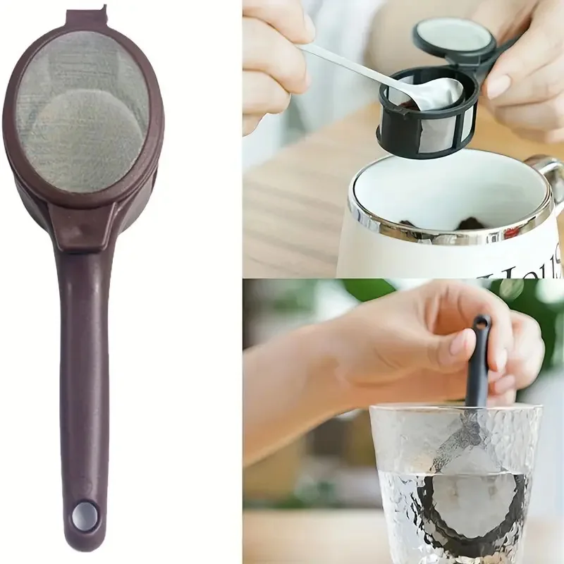 Cross-border coffee filter spoon kitchen gadget capsule powder filter mesh filter cup hand-brew portable