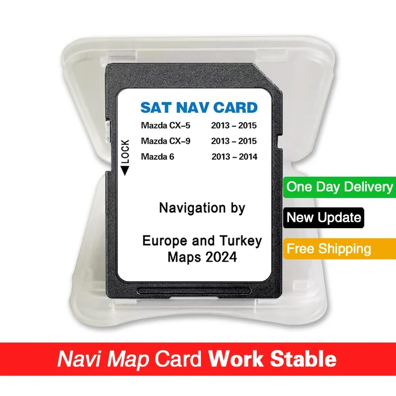 Memory Card for Mazda 6 CX5 CX9 2024 Navigation SD Card 8GB UK EU Turkey GPS Map Version Card Navi Free Anti Fog Flim Sat Nav