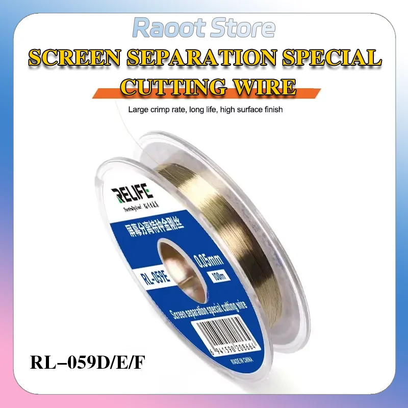 RELIFE RL-059D Alloy Steel Wire High Toughness For Mobile Phone OLED Edge LCD Screen Separator Cutting Line 0.03 0.05 0.08 Tools