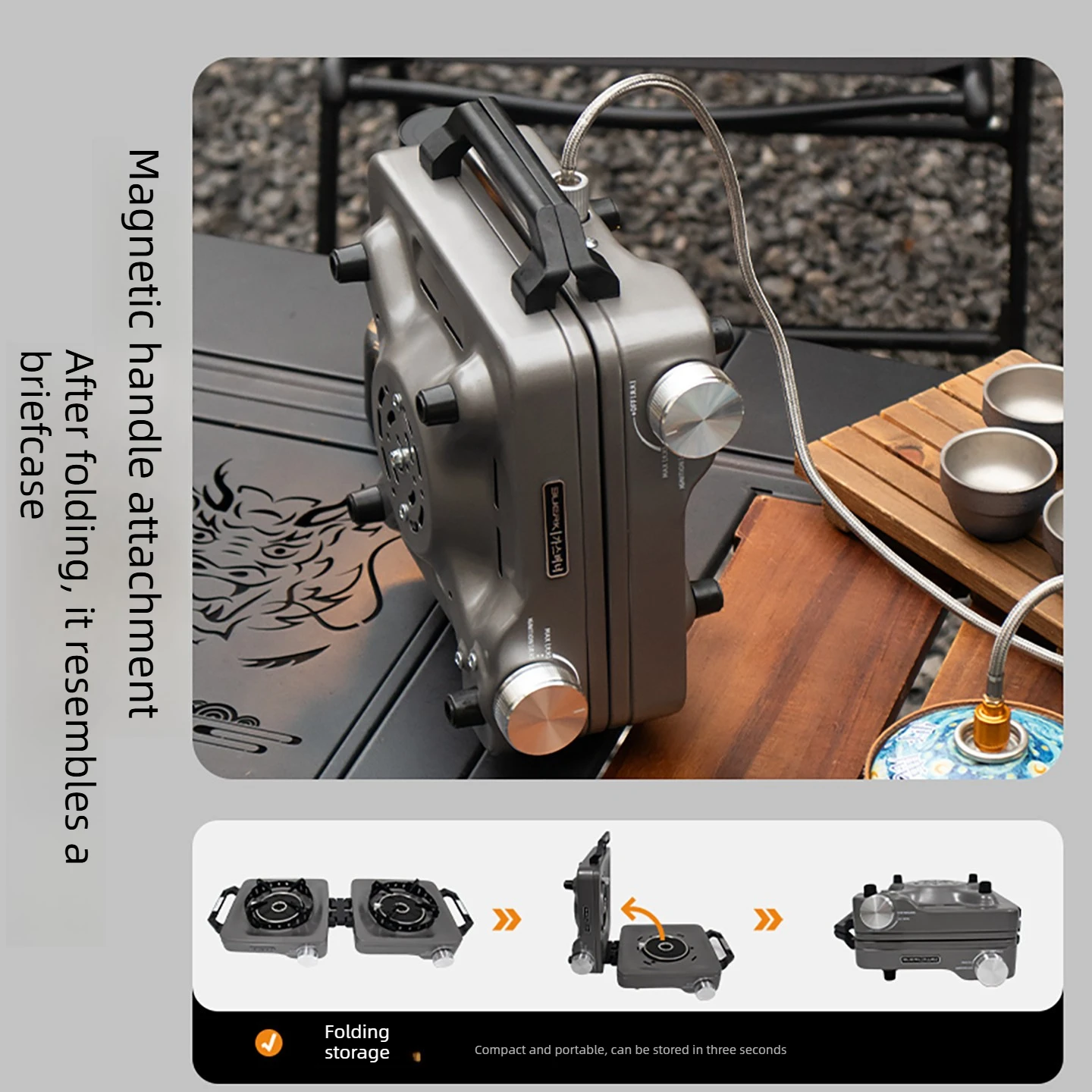 Foldable Infrared Stove Outdoor Bbq Cooking Set BUERK Camping Stove Portable Gas Stove Dual burner