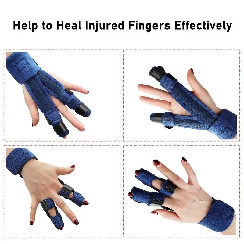 Adjustable 2 Finger Splint Hand Wrist Brace Support for Trigger Finger Aluminum Support Brace Guard Splints Tendon Pain Relief