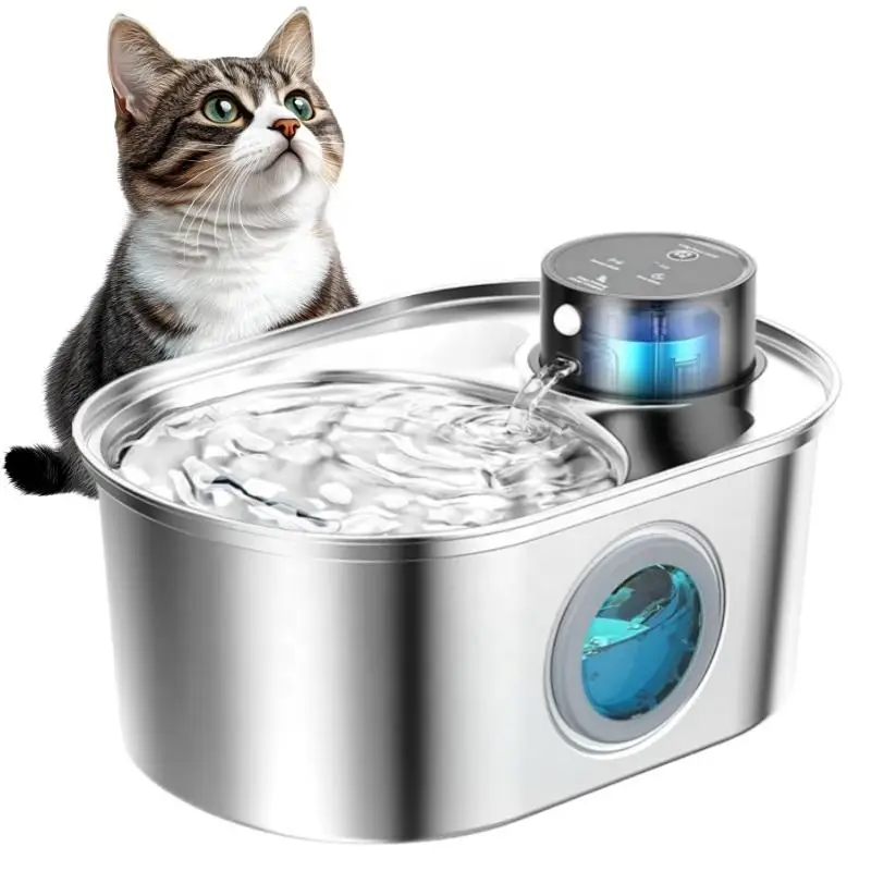 

Hot Selling High-Quality Stainless Steel Pet Bowls and Feeders Ultra Quiet Automatic Water Dispenser for Cats and Dogs