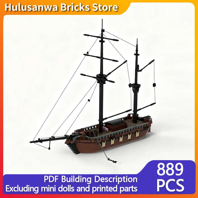 

Парусная модель Schooner MOC, строительные кирпичи, военное оборудование, модульные технологии, подарки, праздник, сборка, детские игрушки, костюм