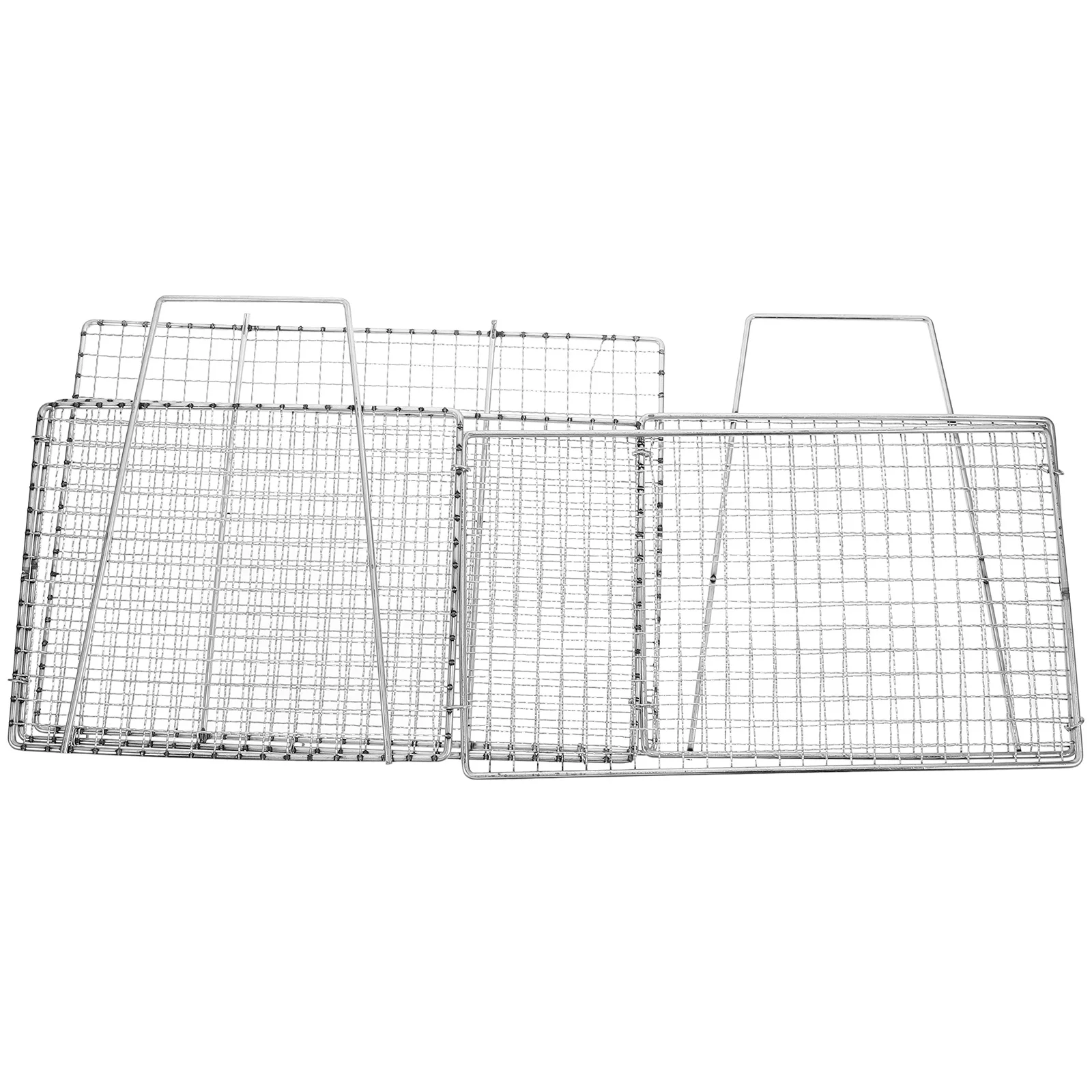 

Stainless Steel Foldable Fry Basket Large Capacity Oil Filter Strainer Kitchen Washing Draining Basket Multipurpose Frying Tool