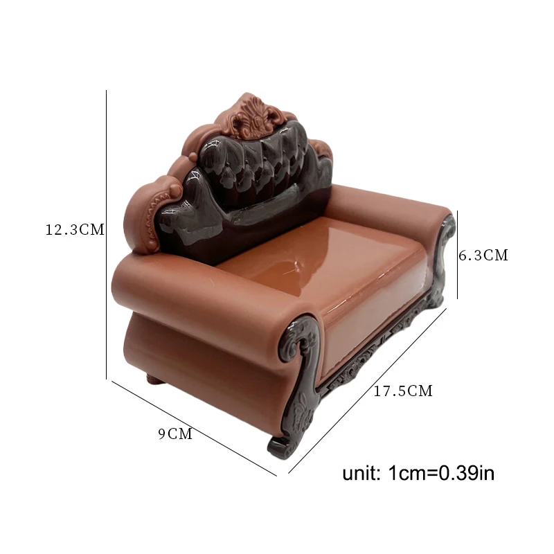 1Pc Poppenhuis Miniatuur Europese Stijl Fauteuil Model 1/12 Mini Simulatie Poppenhuis Woonkamer Meubels Decor Accessoires