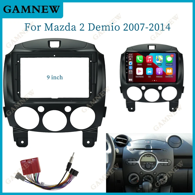 9 Inch Car Frame Fascia Adapter For Mazda 2 Demio 2007-2014 Android Radio Dash Fitting Panel Kit