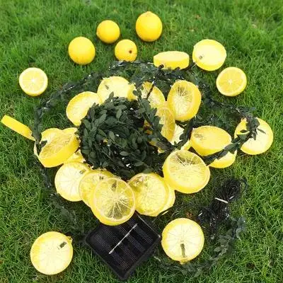 

1Pcs LED Solar String Light Simulated Lemon Vine Design Outdoor Garden Yard Decorative Solar Light String Simulated Lemon Lamp