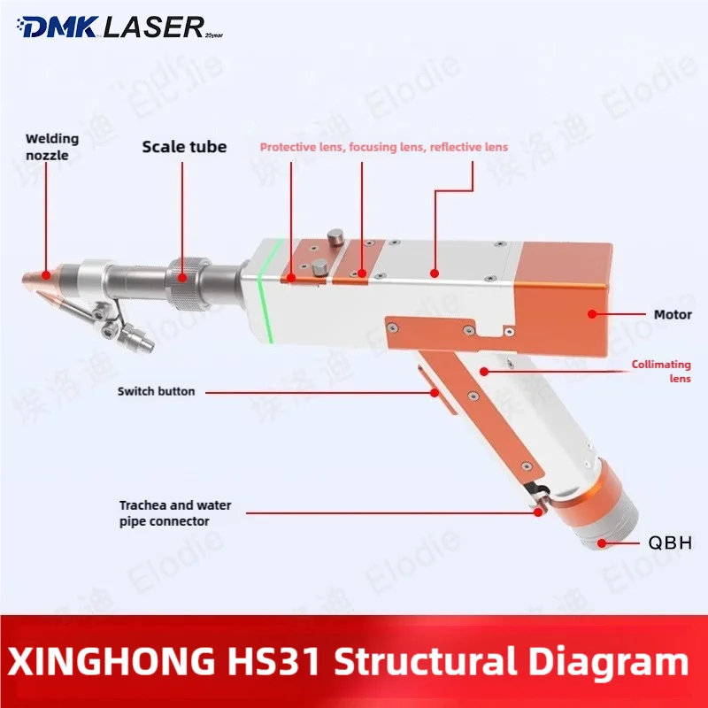 XINGHONG HS21 Laser Welding Gun Head Collimating Focus Lens D20F50/F150/F200 Reflective Lens 27x14x2 Protective Windows D20T3