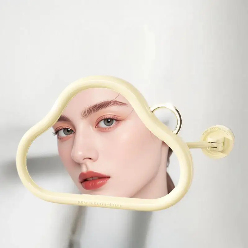 Wandgemonteerde opvouwbare verlengarm badkamerspiegel make-upspiegel met naadloze zelfklevende voor cosmetische make-up zonder boor