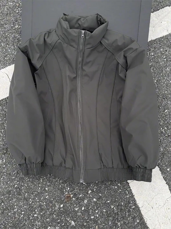 Deep ey American Deconstructed Cotton Jaet الرجال الشتاء Cleanfit صورة ظلية Thiened Flight Jaet الوقوف طوق القطن C... #4