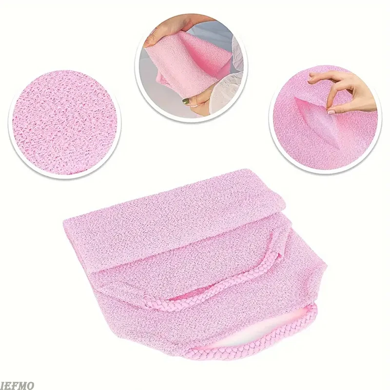 1/2pcs Sheet Exfoliating Bath Towel Bath Stretchable Back Full Body Scrub Towel Super Absorbent Scrub Towel Bathroom Supplies