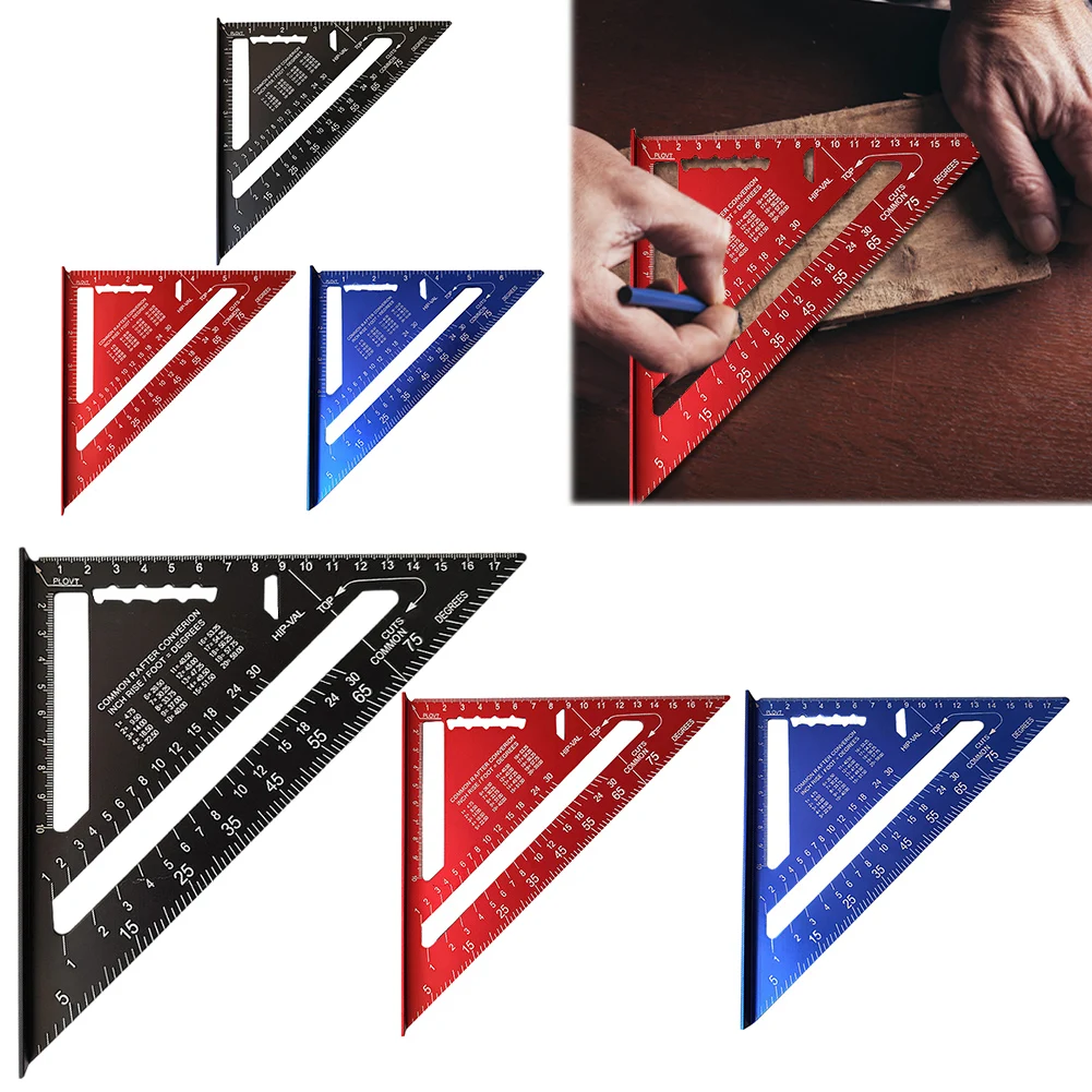 

7 Inch Triangle Ruler Aluminum Alloy Speed ​​Square Angle Protractor Measuring Square Ruler for Woodworking Carpentry