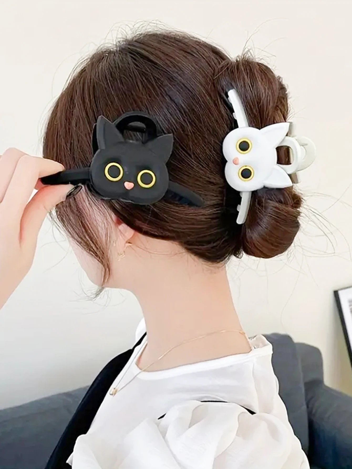 1PCS Fashion Cute Little Kitten Hair Claws For Women Girls Party Ponytail Hair Claw Hair Accessories