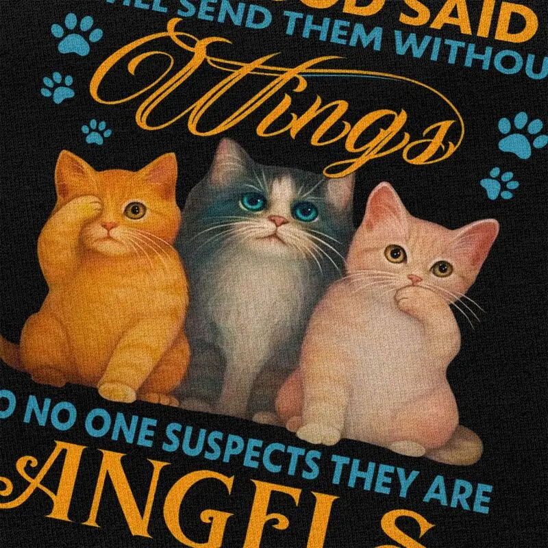 مخصص مضحك القط هي الملائكة يقتبس تي شيرت الرجال قصيرة الأكمام الآباء يوم تي شيرت الشارع الشهير المحملة 100% القطن سليم صالح بلايز