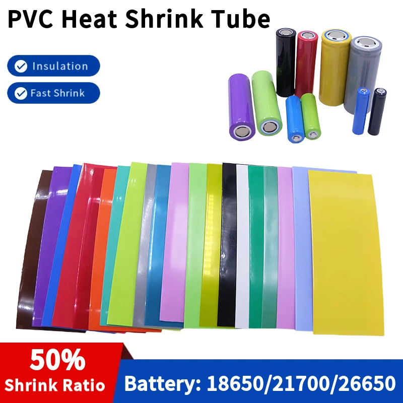 20/100/300 sztuk 18650/21700/26650 Lipo Battery Wrap rurka termokurczliwa z PVC wstępnie wycięta izolowana folia pokrywa ochronna Case Pack Sleeving