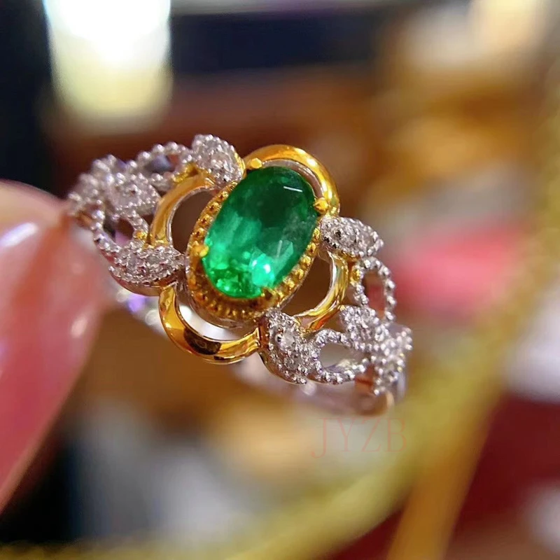 

Natural Emerald Ring Feminine Vintage 925 Sterling Silver Jewelry Brand Anniversary Party Gift Boutique jewelry