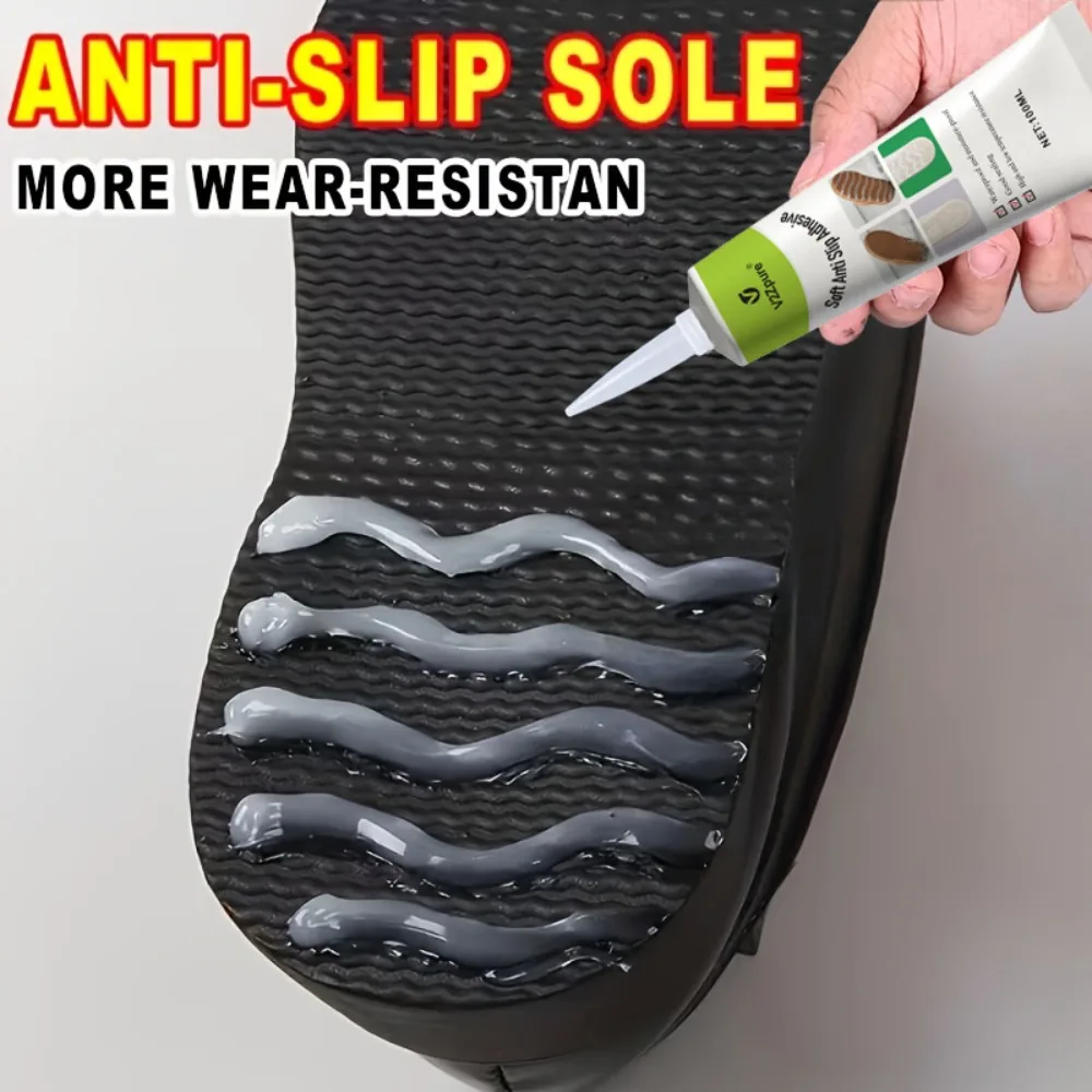 Anti-Slip Shoe Grip Gel/Glue Heavy-Duty Non-Skid Adhesive – Instant Traction on Wet/Rainy/Ice, Wear-Resistant for Sneakers/Boots