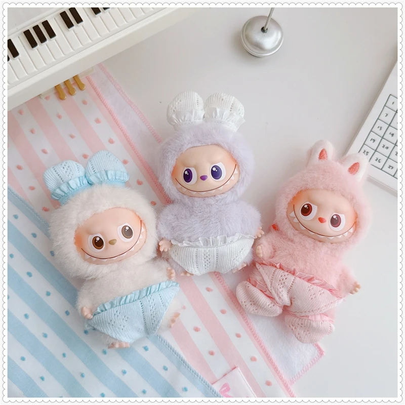 

Для 10 см Mini Labubu 4,0 булавка с монстрами для серии Love, однотонное нижнее белье, носки, наряд, аксессуары для куклы, подарок