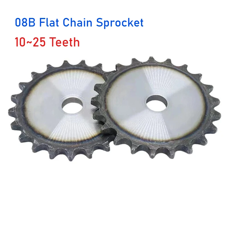 1pcs 08B Flat Chain Sprocket 10~25 Teeth A3 Steel Pitch 12.7mm Flat Piece Chain Sprocket Industrial Drive Sprocket