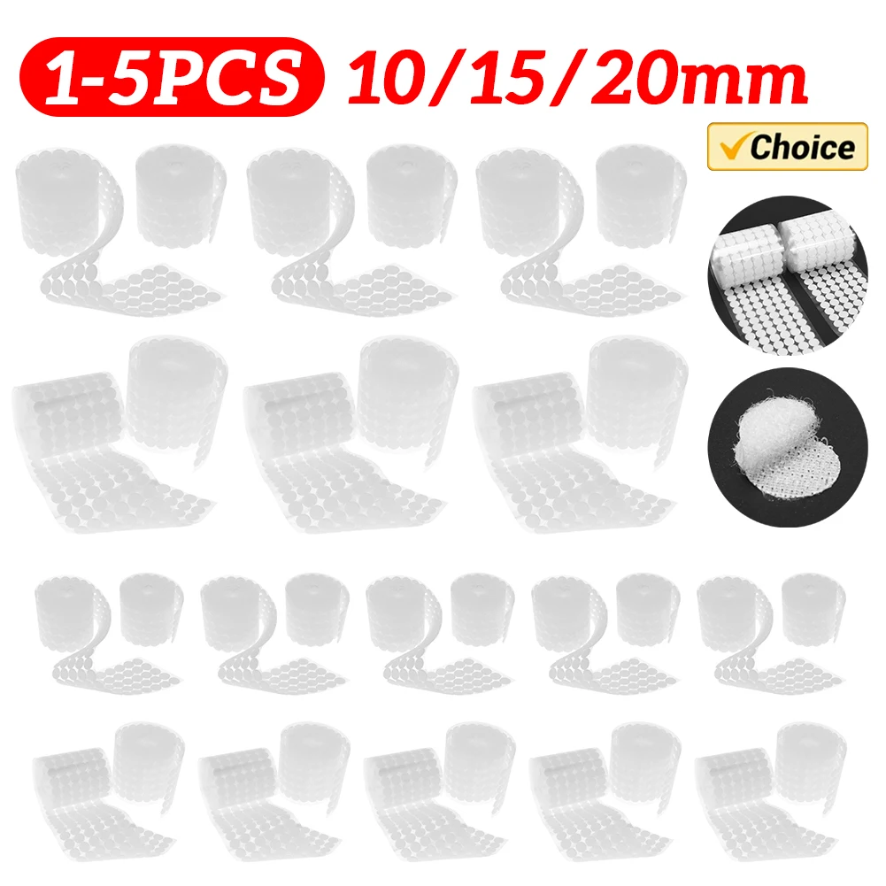 

Double-sided Adhesive Fastener Tape Hooks Disks Nylon Stickers Strong Self Disks Dot Curtain Sewing Tools 1000 Pairs