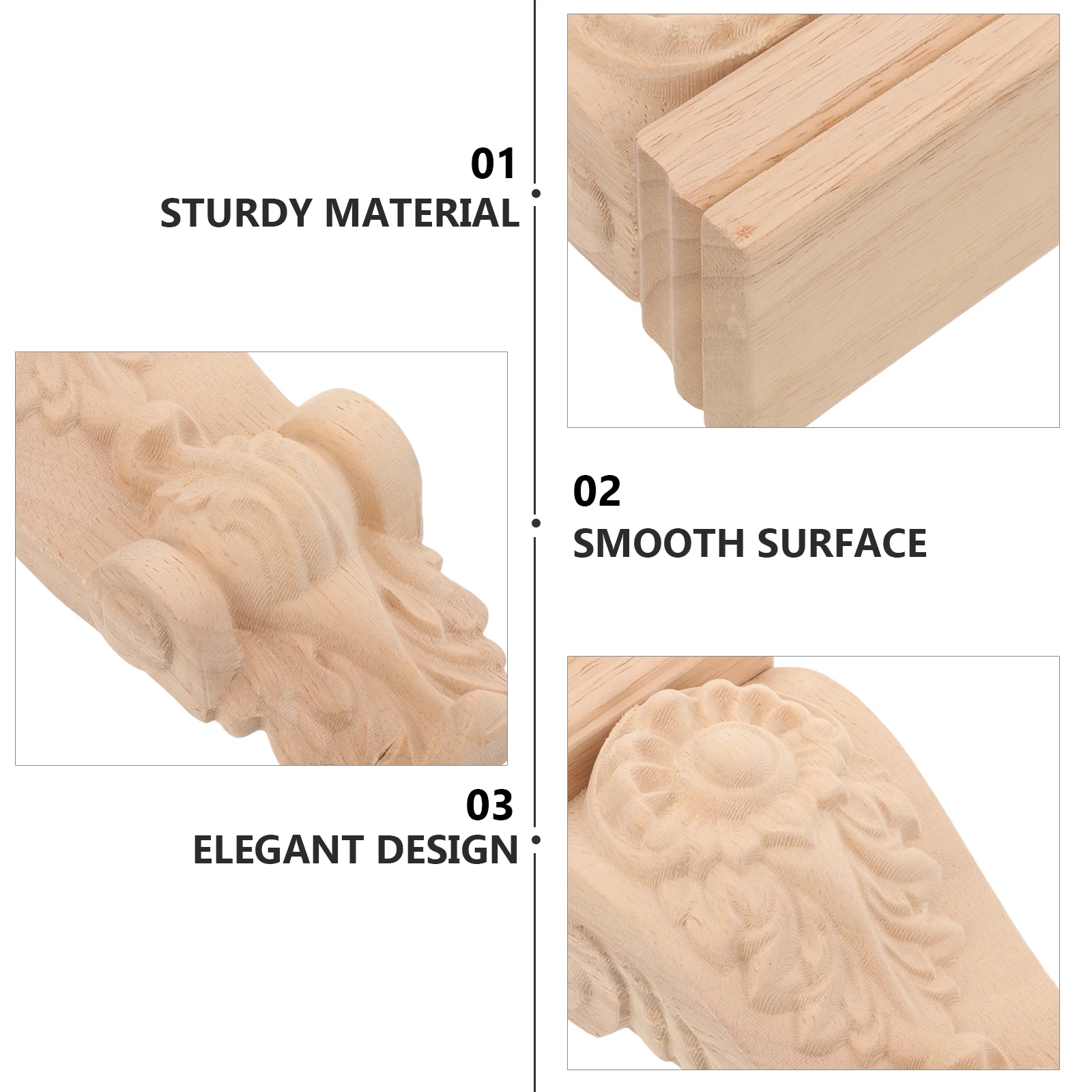 

Wood Appliques For Furniture: Unpainted Carved Corner Onlays Decorative Trim For Door Frames Columns Cabinet Rustic Wooden
