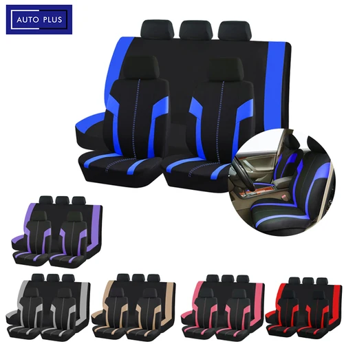 AUTO PLUS Fundas de asiento de coche universales aptas para la mayoría de los coches SUV camiones fundas de asiento de tela de malla transpirable para accesorios de Interior de coche