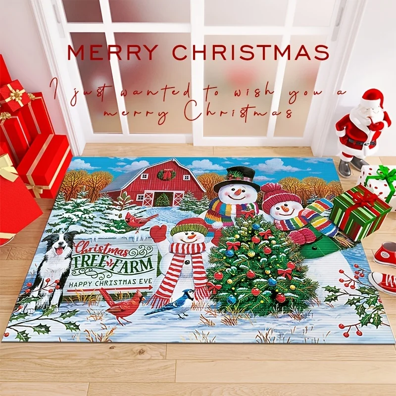 Christmas Cartoon Decor Doormat Living Room Bedroom Kids Room Decor Rug Home Corridor Rug Bathroom Mat Christmas Home Decor