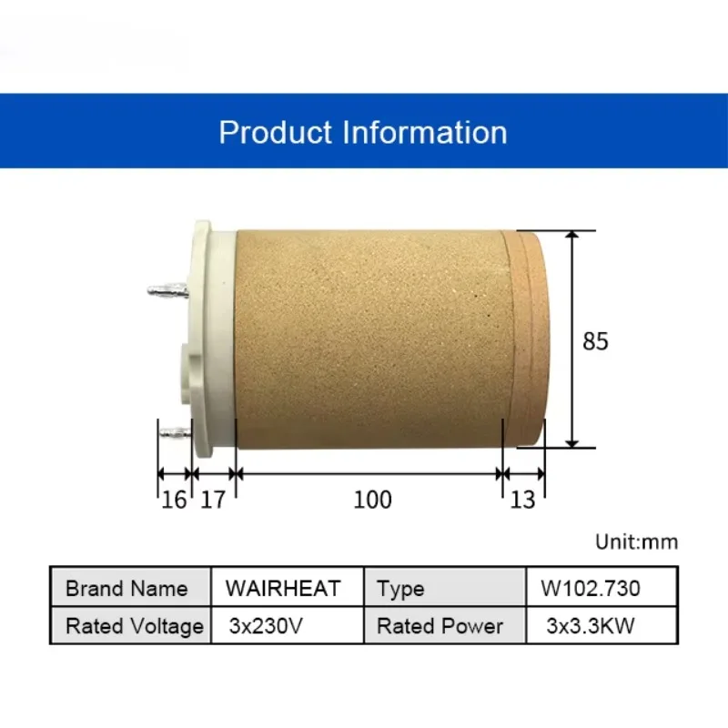 102.730 3*230V 3*3.3KW Electric Industrial Ceramic Heater for LE 10000S Process Heater New