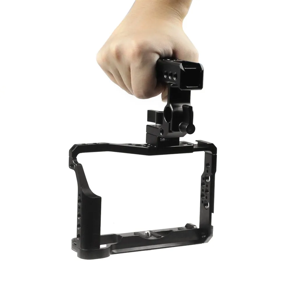 Aluminium SLR Kamera Käfig für Fujifilm X-T3 /XT3/XT2 /X-T2 DSLR Rig Schutzhülle Abdeckung mit Top griff Grip Kalten Schuh Montieren – Detail 19