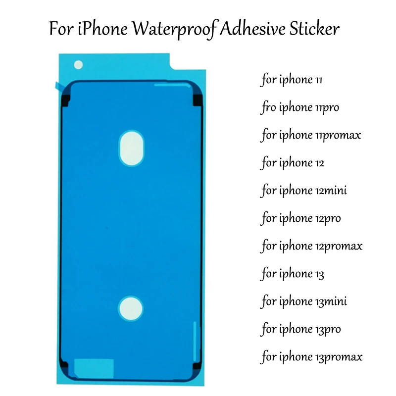 5pcs/lot Waterproof Sticker for iPhone 11 12 13 Pro Max mini Adhesive Pre-Cut LCD Screen Frame Tape Repair Parts