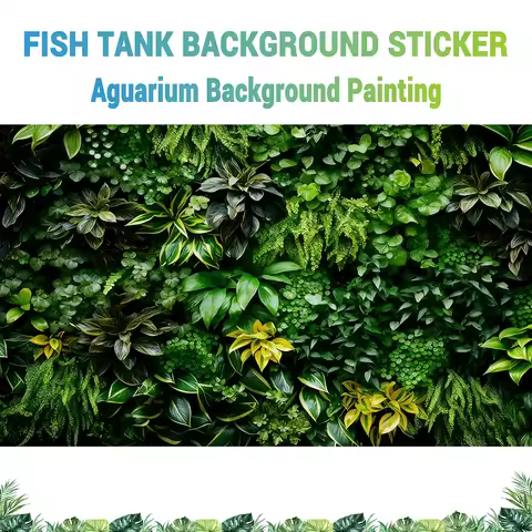Green Waterfall，Fish tank background painting,Climbing Pet Box Background Stickers, Front self-adhesive，Landscape ornaments