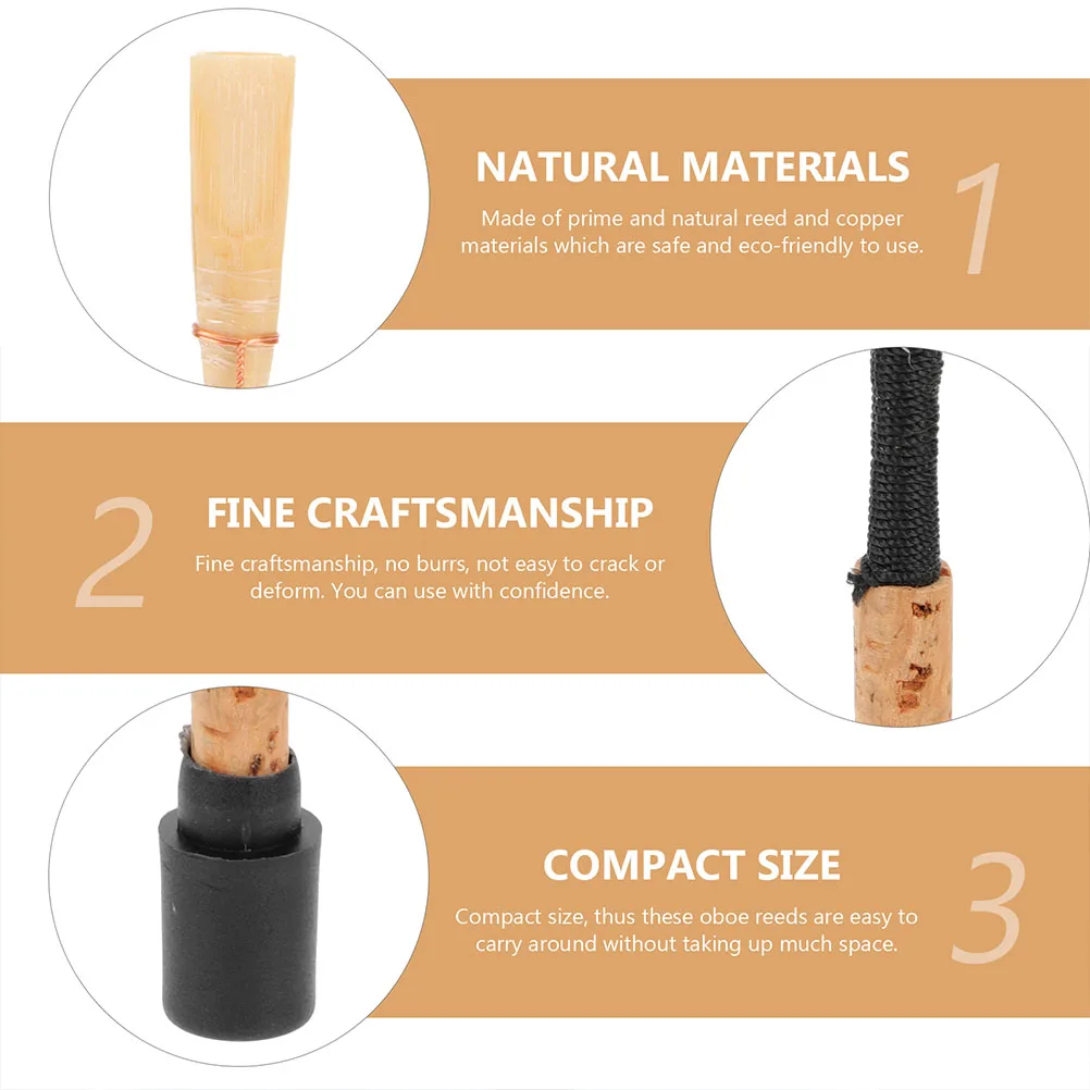 

2Pcs Professional Oboe Reed Lightweight Compact Durable Copper Material Handmade Long Tone Clear Sound