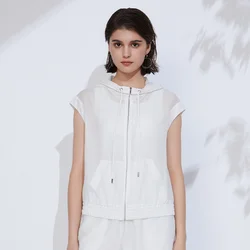 K2334L Luxury Brand Ladies Hoodie High Quality Women's sun protection clothing Summer Lyocell sunscreen hooded