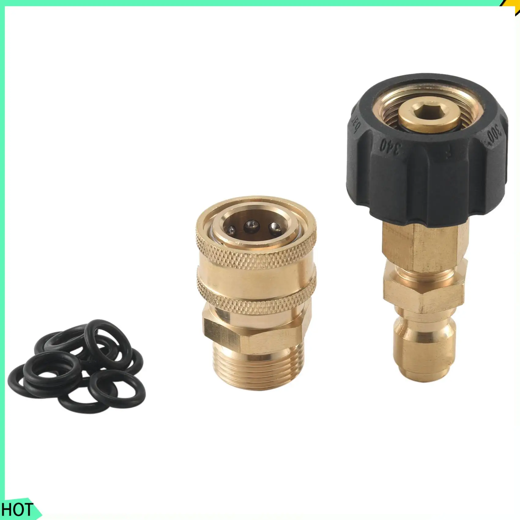 

AWAH Pressure Washer Adapter Set, Quick Connector, M22 14Mm Swivel To M22 Metric Fitting,M22-14 Swivel + 3/8 Inch Plug, 3/8 Inch