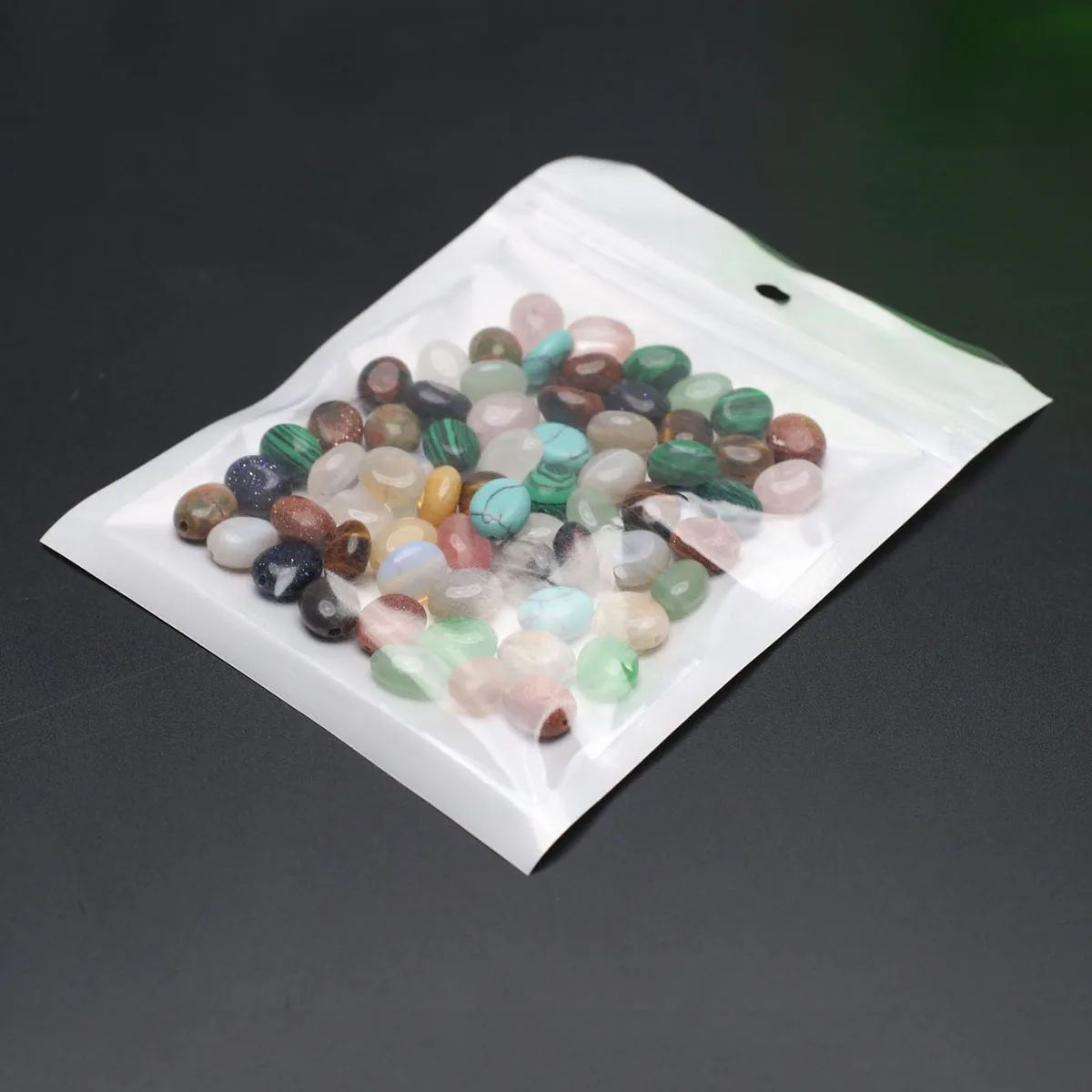 100PCS Wholesale Natural Semiprecious Stone Crystal Flat Oval Loose Spacer Beads Jewelry Making DIY Necklace Accessories Gift