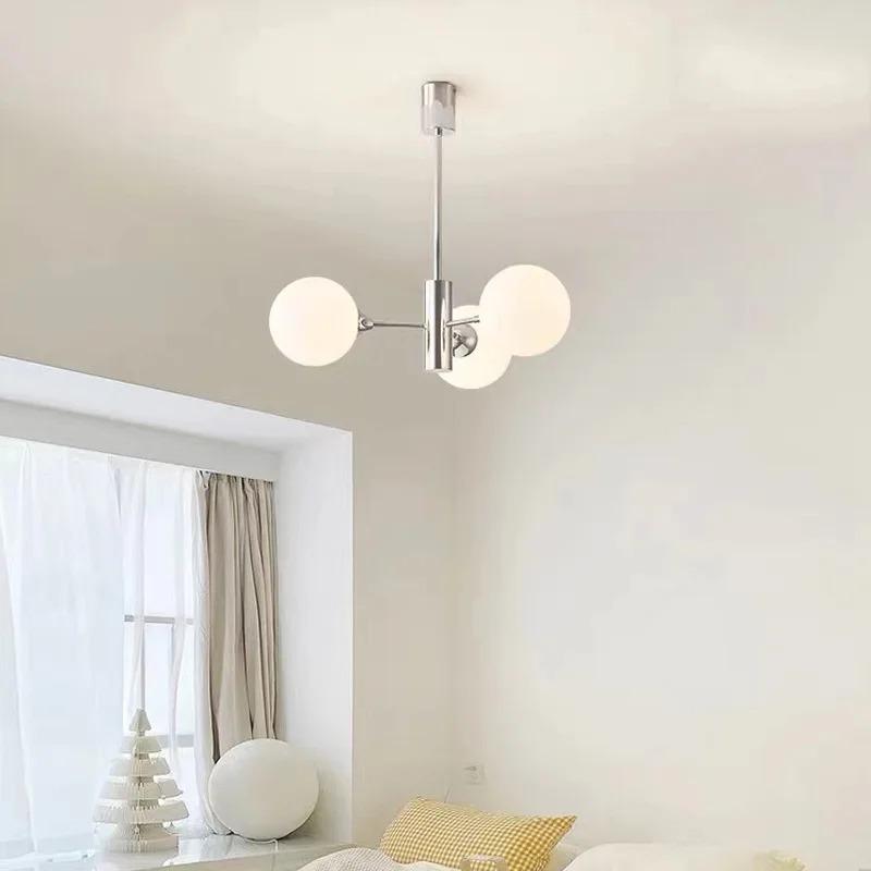 Moderne LED-Decke Kronleuchter für Schlafzimmer Esszimmer Glanz Milch weiß Glaskugel Pendel leuchte Küche Wohnkultur Hängelampe