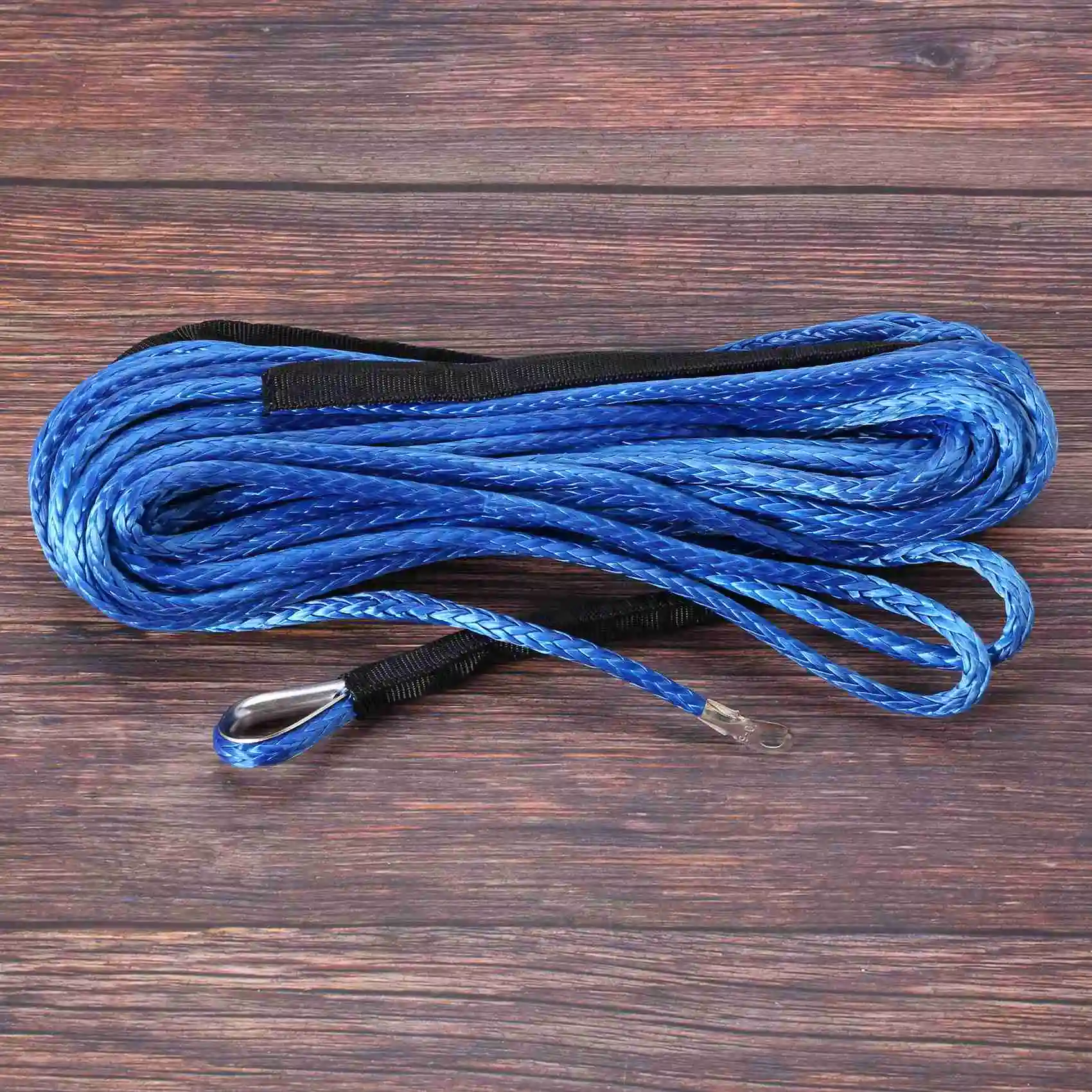 3/16 inch x 50 inch 7700 LBs Synthetic Winch Line Cable Rope with Protection Sleeve for ATV UTV (Blue)