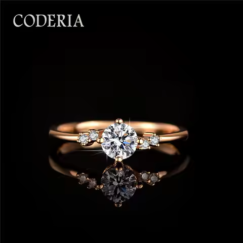 GRA Certified D Color Moissanite 0.5 Carat Rings 925 Sterling Silver Rose Gold Crown Women Moissanite Ring Luxury Jewelry