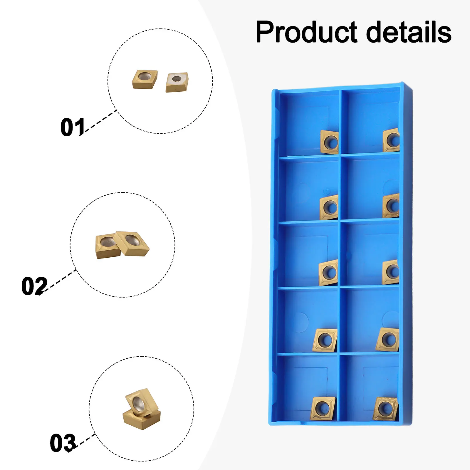 

10pcs/set CCMT 060204 /CCMT 21.51 US735 CNC Carbide Inserts Metalworking Tool High Grip Easy Replacement Cast Iron Compatible