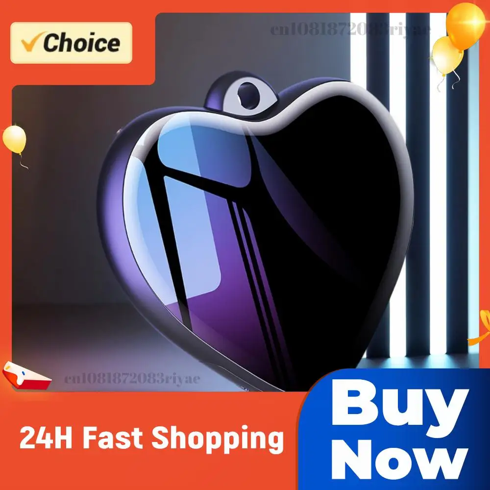 

Voice Activated Recorder Heart Shape Small Audio Player LED Indicator Micro Recording Pendant for Lectures Meetings Interviews