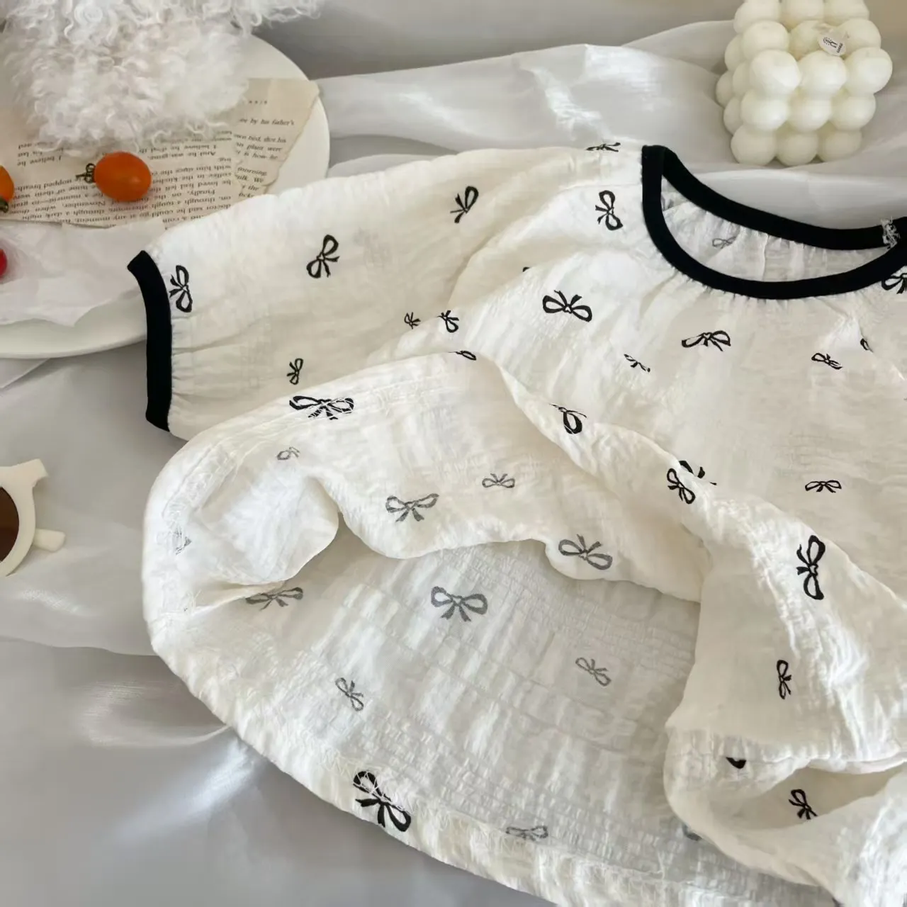 Frühling Atmungsaktive Kinder Nachtwäsche Sets 0-7Y Kinder Mädchen Gedruckt Homewear Pyjama Sets Sommer Gaze Stoff Weiche Täglichen Loungewear – Detail 16