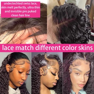 250 densidade Onda Profunda Peruca Frontal HD Transparente 13x4 Lace Front Perucas de Cabelo Humano Lace Frontal Peruca de Cabelo Humano Para As Mulheres 4x4 Encerramento Perucas 8 principais vendas cabelo do brasil - №7