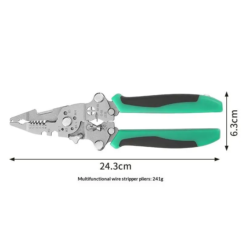 1Pcs Multifunctional Electrician Pliers Foldable Wire Stripping Pliers Crimping Tool Professional-Grade Electrician Tool
