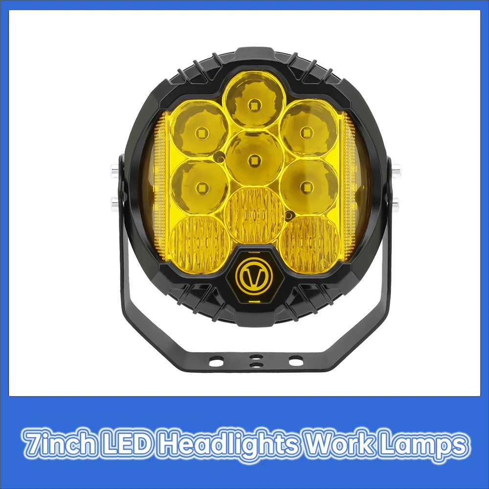 

7inch Driving Headlamp LED Fog Driving Light Yellow Off Road Spot Light Automotive Accessories