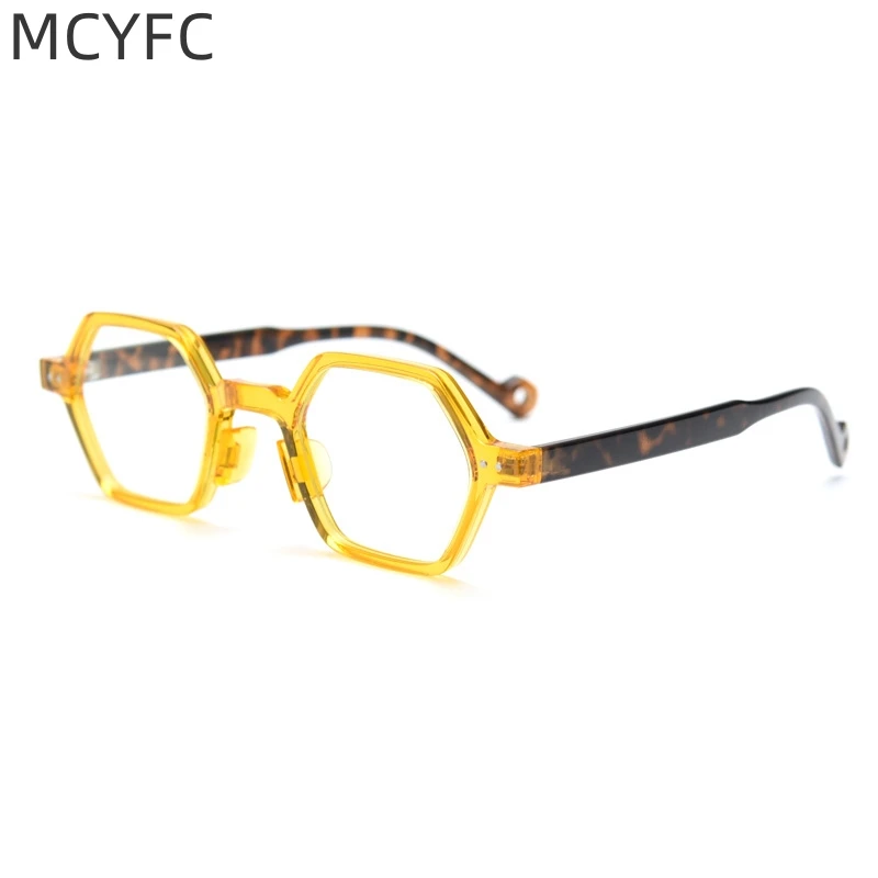 

MCYFC Square Irregular TR90 Glasses Frames Literary Retro Style Eyeglasses Frame Hyperopic Myopia Spectacle Frames for Unisex