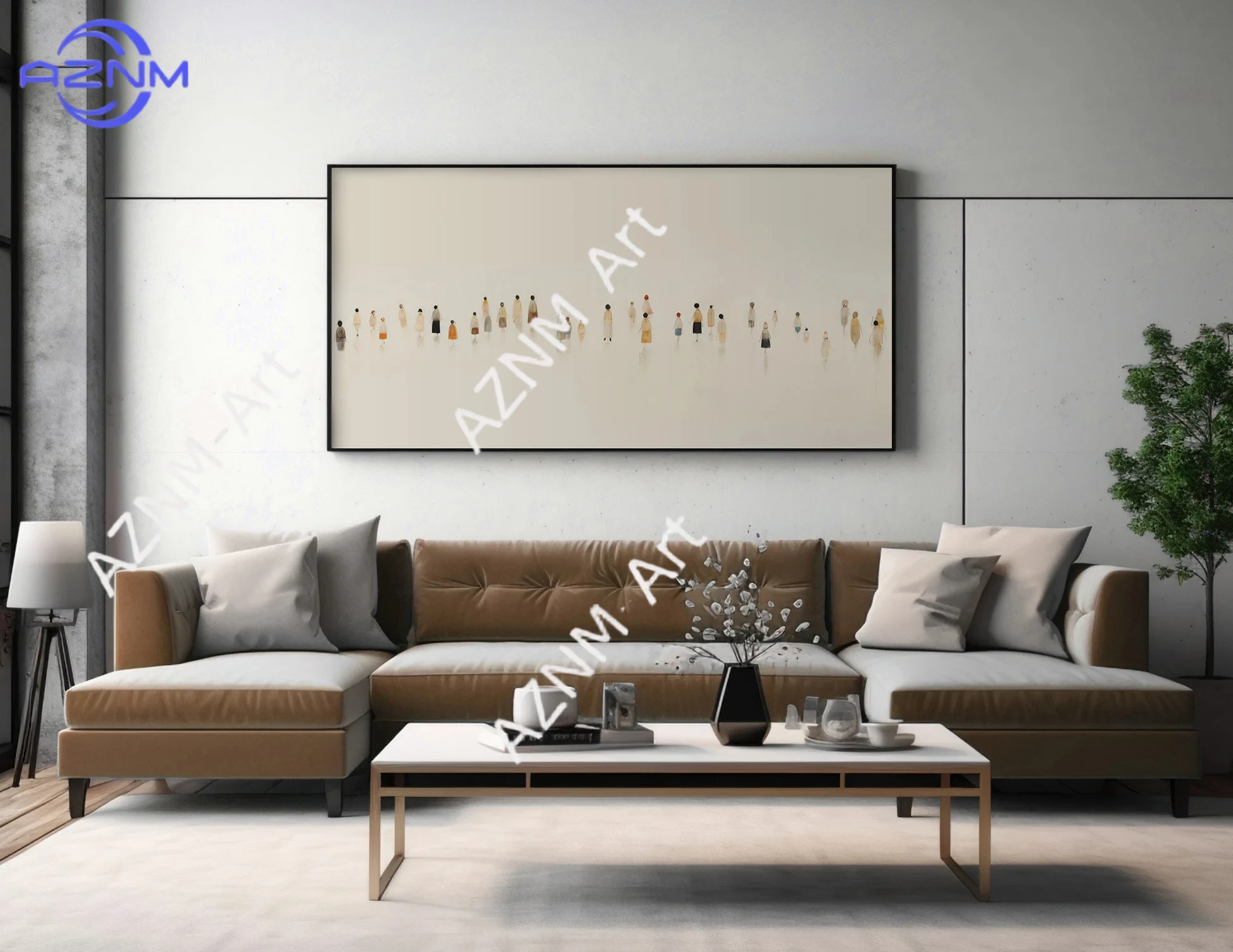 1PC  Minimalist Color Abstract Print, Wide Horizontal Canvas