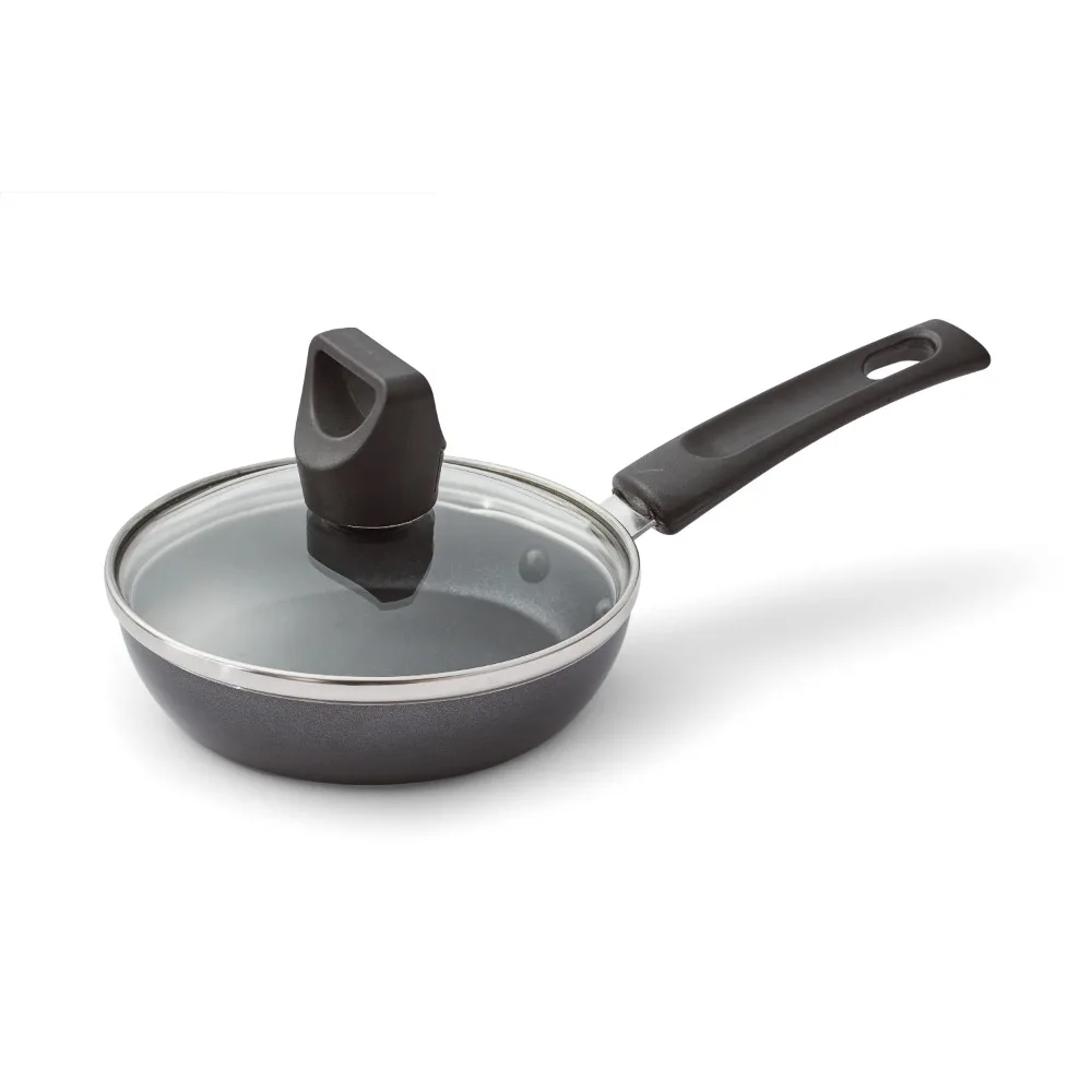 

Easy Care Nonstick Cookware, Covered One Egg Wonder Fry Pan, 4.5 inch, Black