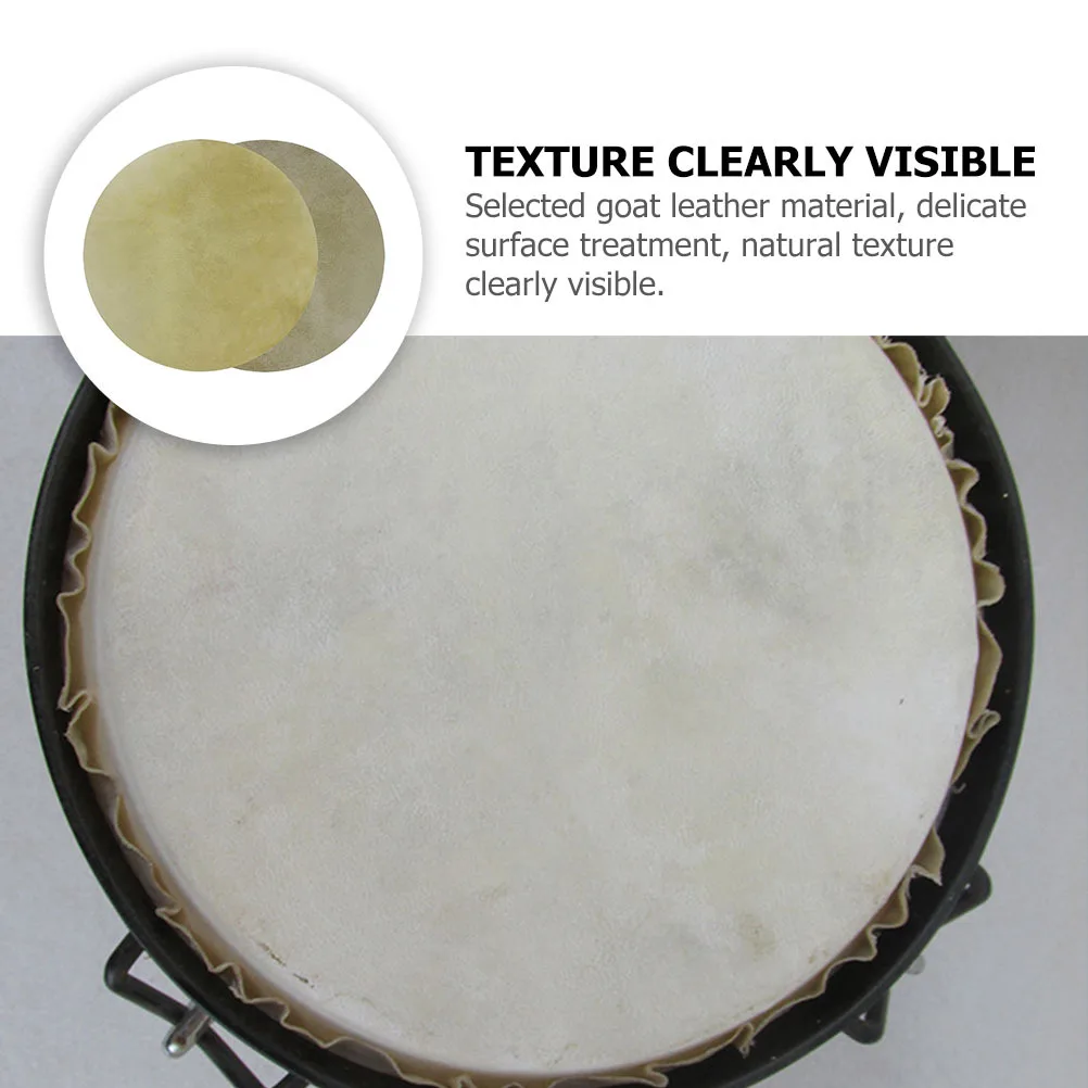 

2Pcs Premium Replacement Drum Heads Natural Goat Skin for African Drums Long Wearing Percussion Accessories
