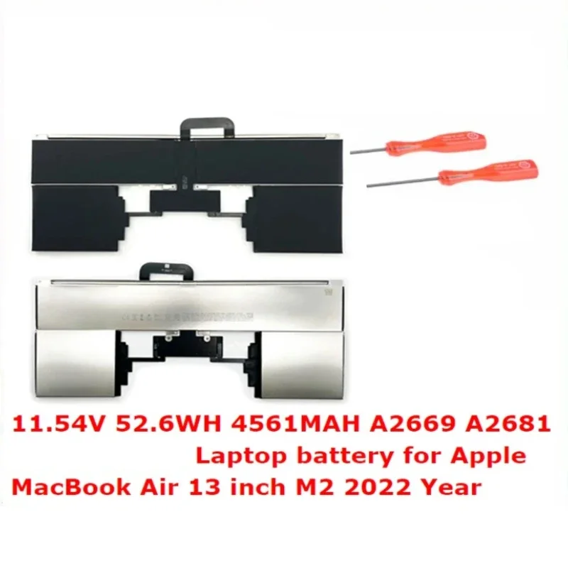 A2669 A2681 New Laptop Battery for Apple MacBook Air 13 Inch M2 2022 Year A3113 2024 Year 11.54V 52.6Wh 4561mAh