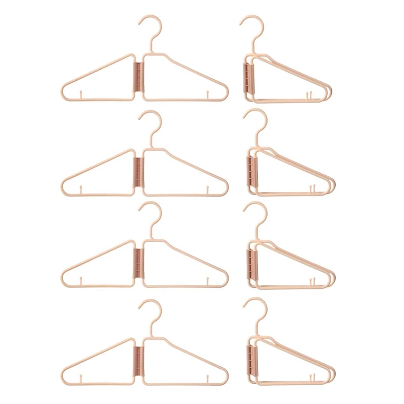 

8Pcs Foldable Hangers, Plastic Foldable Hangers, Portable Folding Clothes Hanger, Foldable Travel Hangers